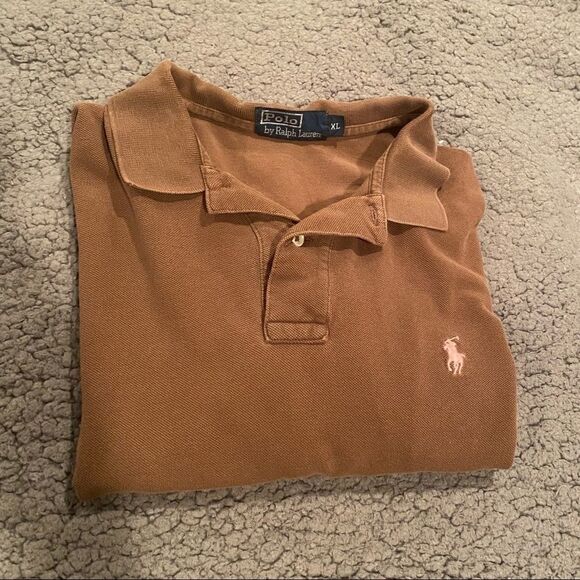 Ralph Lauren Polo Shirt Sz XL Brown - Picture 7 of 8